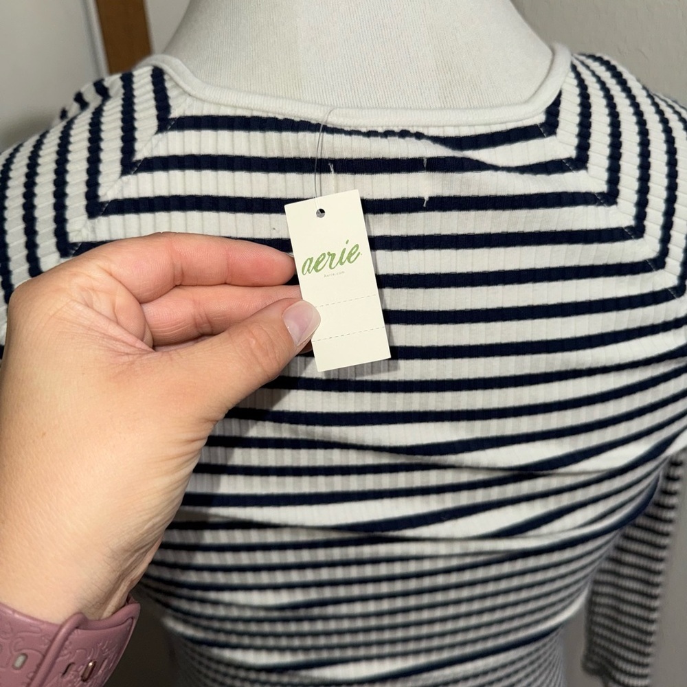 aerie Navy and White Striped Maxi Dress - Picture 11 of 11